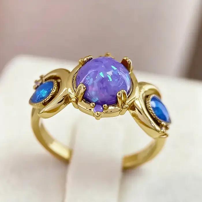 Bague d'index de style palais rétro - Plaqué or