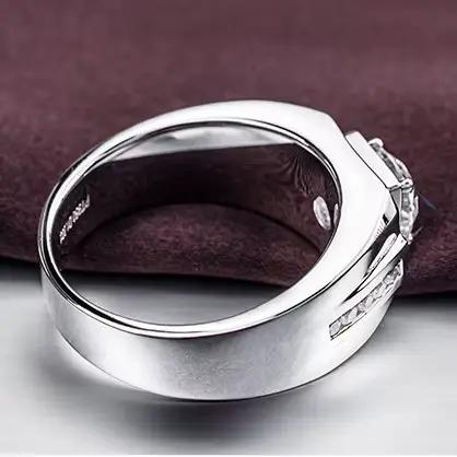 Bague de cocktail pour femme en argent sterling 925 motif géométrique avec zirconium pour mariage et occasion spéciale