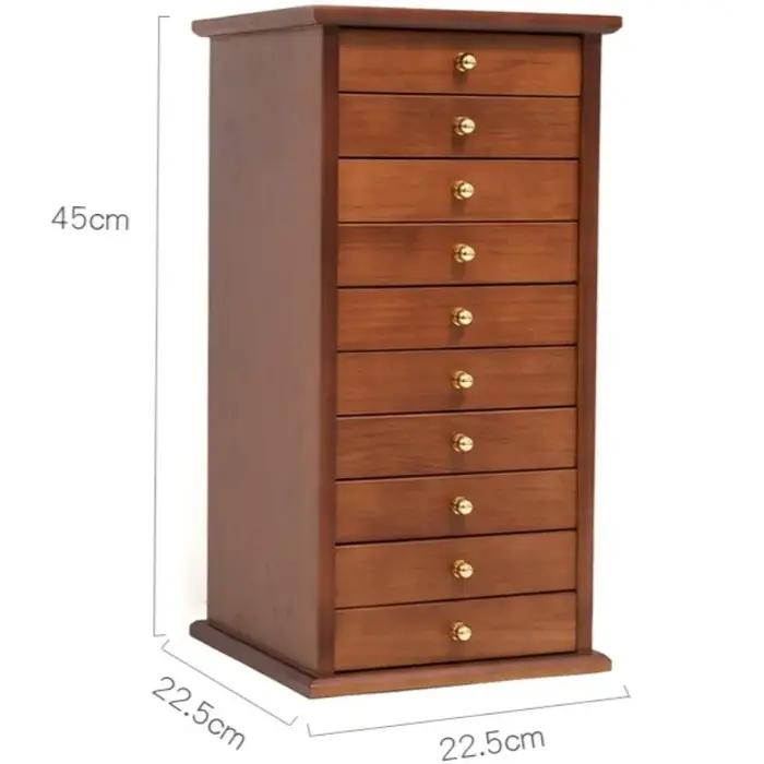 Boîte de rangement de bijoux en bois massif