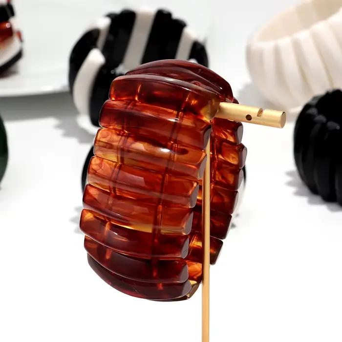 Bohomia – Bracelet géométrique épais empilable pour femmes, Design acrylique, style Boho, perles de prisme triangulaire élastique, bijoux 2025