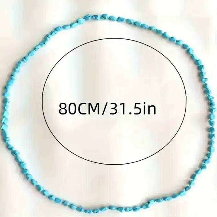 Collier sans fin de perles turquoise pour femmes et adolescentes, style Boho, longue pierre nouée, m