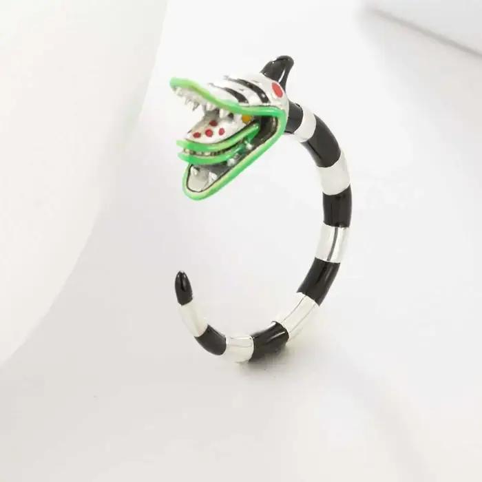 Bague serpent en argent 925 sertie de zircons cubiques blanches élégante pour femmes occasions spéciales soirée chic cadeau trèfle de vacances