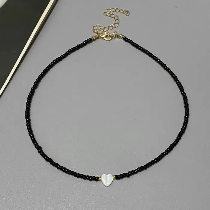 Collier ras du cou en perles de rocaille colorées pour filles