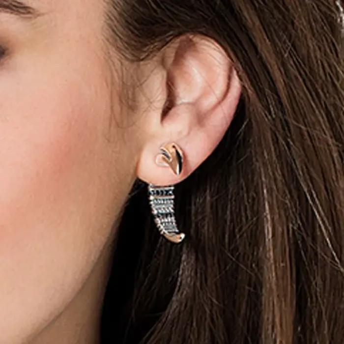 Boucles d'oreilles vintage en argent regardé 925 pour femme