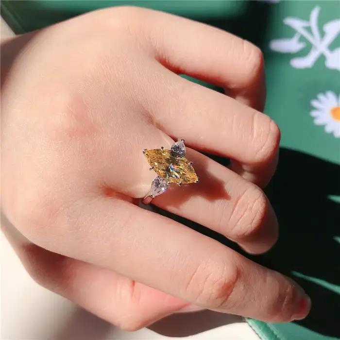 Bague en or blanc 18 carats 1.5CT diamant rayonnant pour femmes occasions spéciales engagement anniversaire cadeau mariage