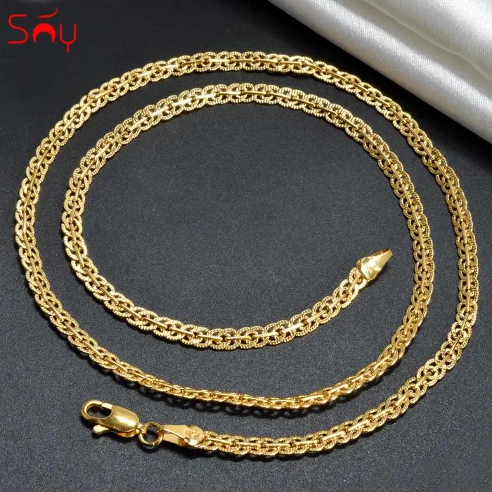 Collier chaîne à maillons plaqué or 18 carats pour femme et homme