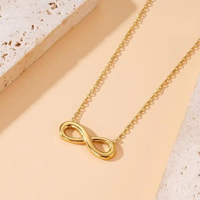 Collier en acier inoxydable avec pendentif symbole de l'infini pour femmes hommes et couples cadeau pour occasions spéciales comme la Saint-Valentin