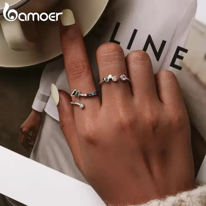 Bamoer-oral alière en argent regardé 925 pour femme