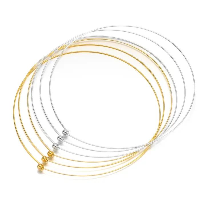 Collier ras du cou rond en fil d'acier inoxydable 304