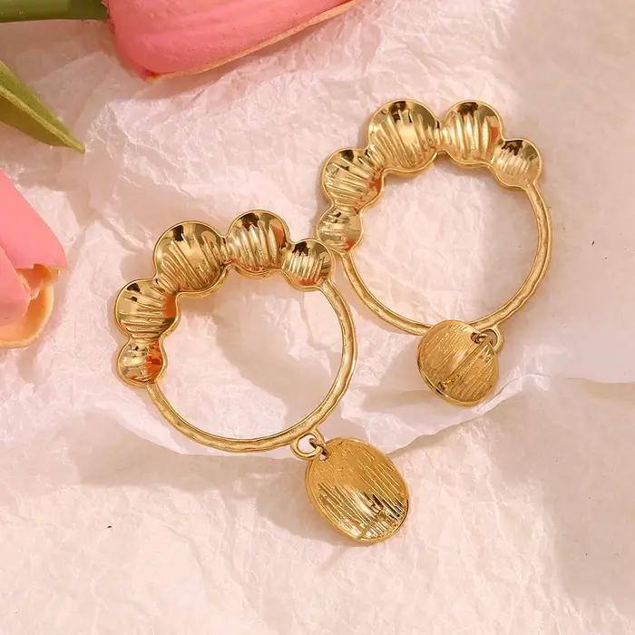 E.B.belle-Boucles d'oreilles bohèmes plaquées or 18 carats pour femme