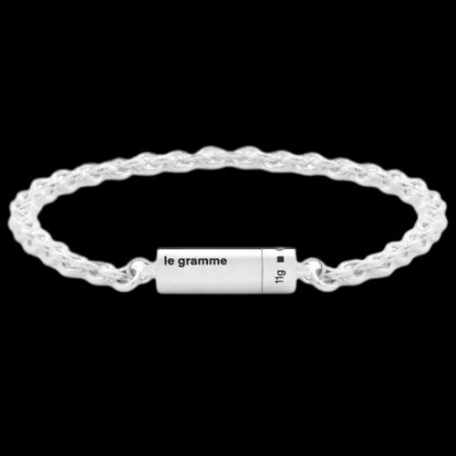 Bracelet câble sur chaîne Le 11g – Élégant bijou français pour couples, bracelet en argent sterling 925 de haute qualité