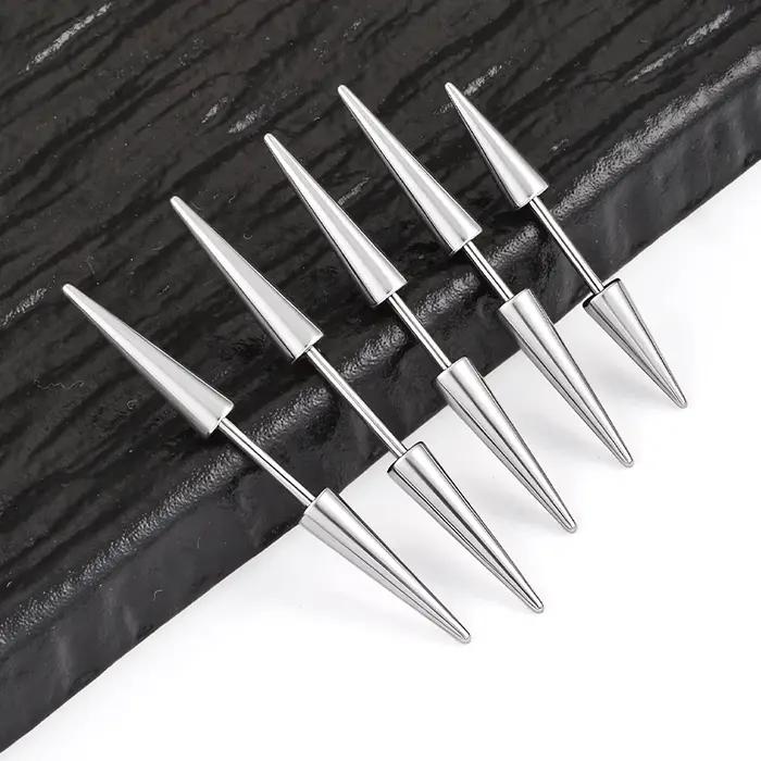 Boucles d'Oreilles Punk Rock à Pointes Coniques en Acier Inoxydable DIY pour Piercing Hommes Femmes Occasions Spéciales