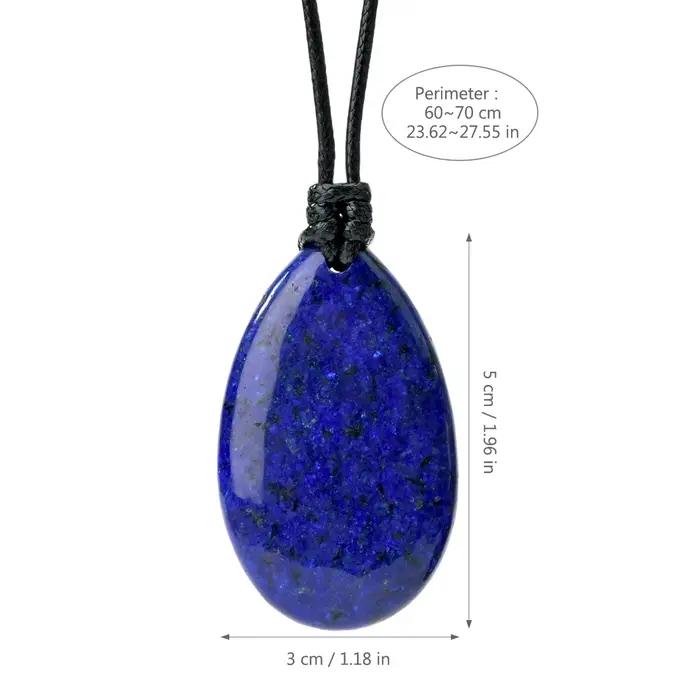 Collier pendentif en lapis-lazuli bohème en forme de larme, style unisexe, tissé à la main, cadeaux de vacances et d'anniversaire