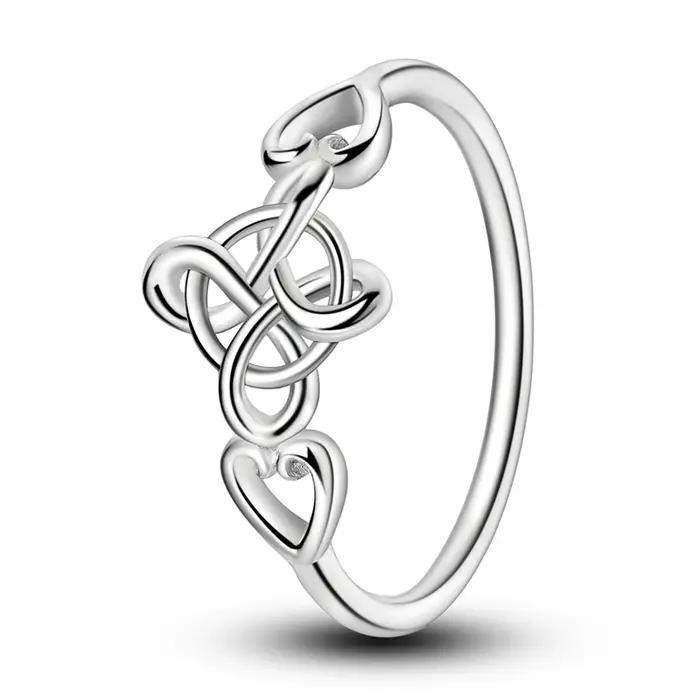 Bague en argent sterling 925 sertie de nœud celtique pour femmes et filles occasions spéciales traditionnellement unique