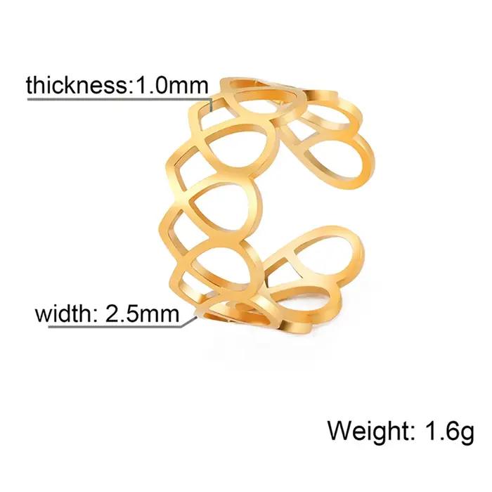 Bague en acier inoxydable plaqué or 18 carats forme cœur romantique et mignon cadeau pour mariage saint valentin anniversaire occasions spéciales