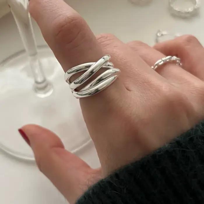 Bague en argent sterling 925 sertie de zirconium blanc élégante pour femmes occasions spéciales soirée mariage anniversaire