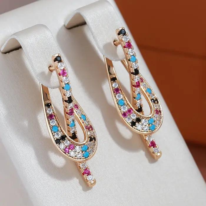JULYDREAM – boucles d'oreilles pendantes en Zircon coloré