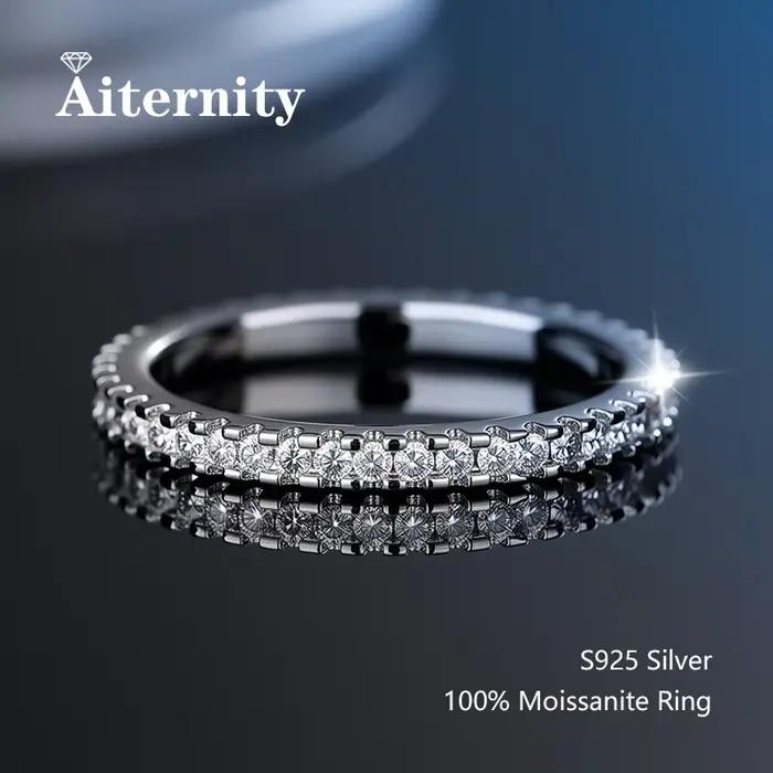 Bague en moissanite testée au 100% positivement au testeur de diamants