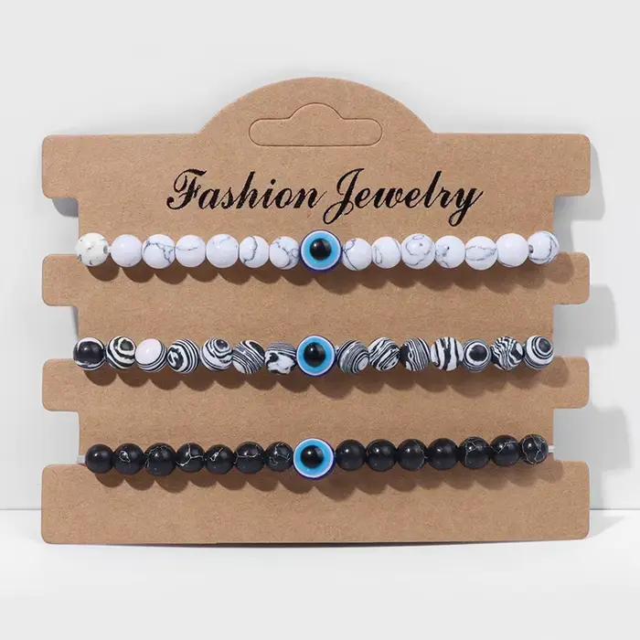 Bracelet à breloques turc Evil Eye, 6mm, hématite naturelle, agates, turquoises, perle de pierre, bracelet porte-bonheur, cadeau de bijoux de yoga