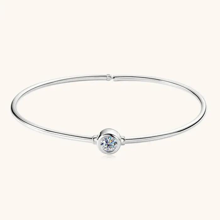 TY 0.5CT Moissanite Bracelet Bracelet plaqué or 18K 925 en argent Sterling classique Bracelet lunett