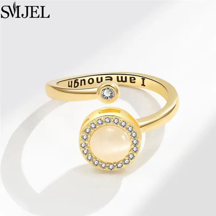 Bague de cocktail SMJEL avec motif daisy flower pour gestion du stress, pour femmes, occasions spéciales et soirées