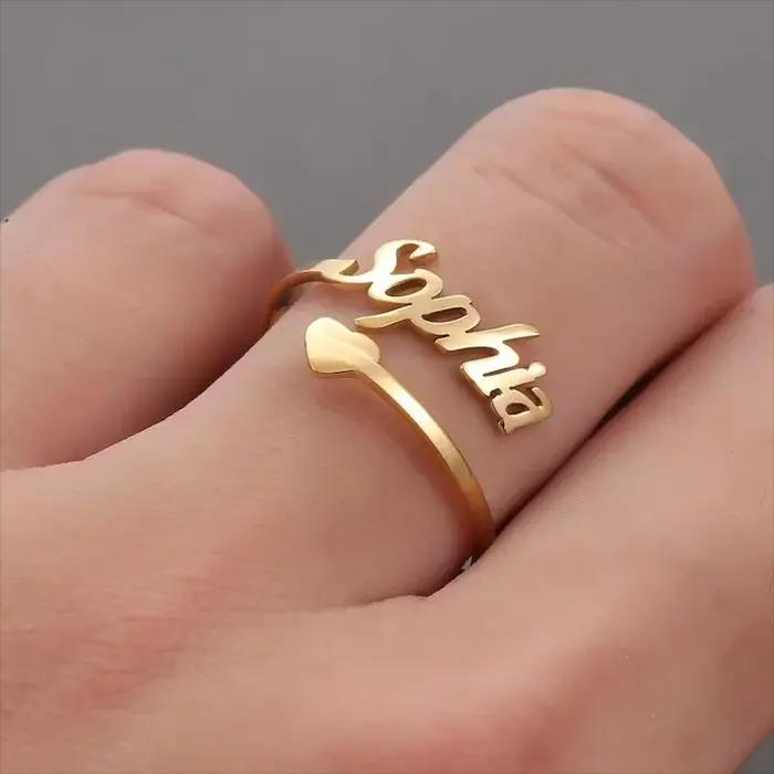 Bague personnalisée avec nom d'amour, bagues de couple pour mariage, anniversaire, engagement, cadeau romantique pour femme occasions spéciales