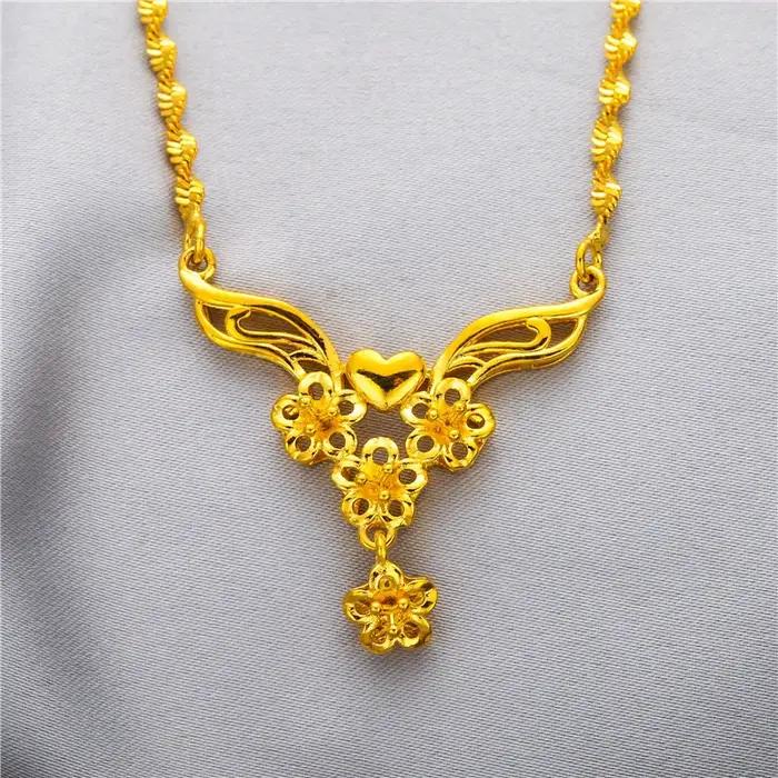 Colliers ras du cou avec pendentif multi-fleurs plaqué or jaune pour femmes