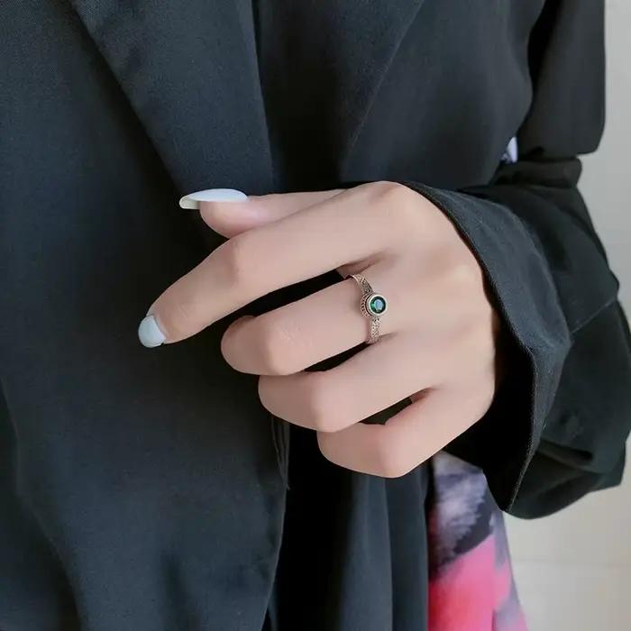 Bagues de fiançailles en argent regardé 925 pour femmes