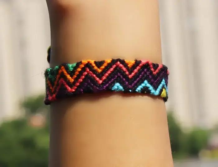 Bracelet zigzag vague chia multicolore coton bohème pour homme femme plage surf occasionnels spéciales