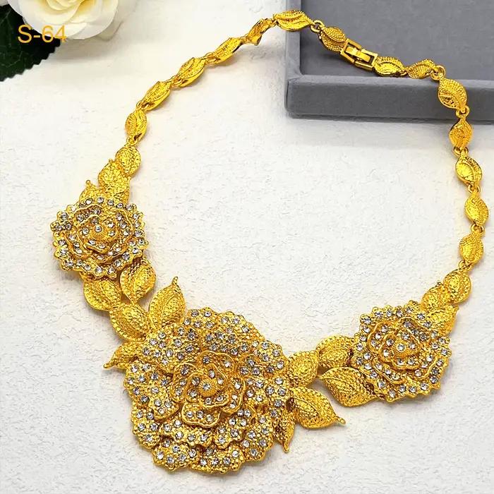 Ensemble de bijoux brésiliens plaqués or 24 carats pour femmes