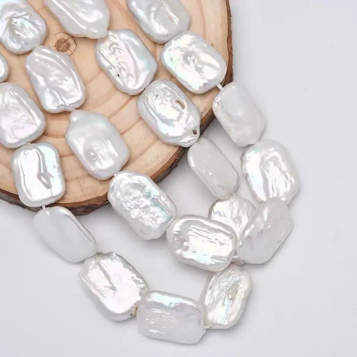 Collier de perles baroques carrées blanches naturelles pour femmes occasions spéciales élégance et sophistication