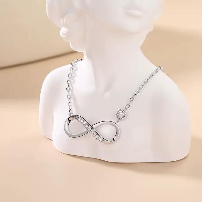 M-JAJA Moissanite collier Möbius boucle infinie pendentif