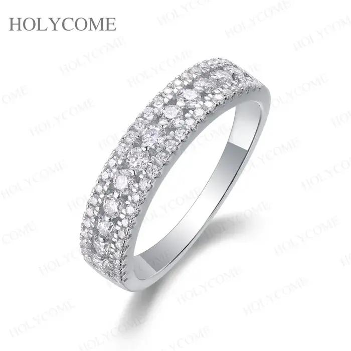 Bague en argent sterling 925 sertie de moissonite VVS1 élégante pour femmes occasions spéciales soirée party cocktail mariage