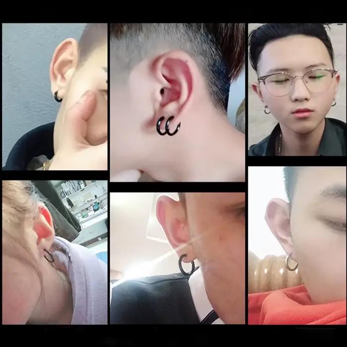 Boucles créoles en acier inoxydable SMYXY unisexes pour femmes hommes piercing cartilage tragus style punk occasionnels