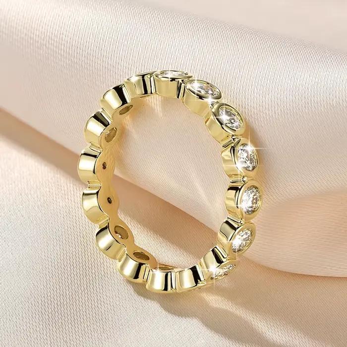 Lnkry – bague d'éternité en Moissanite de 3mm avec certificat GRA pour femmes