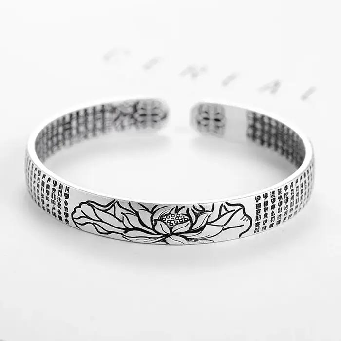 Bracelet jonc rond tendance en argent sterling 925