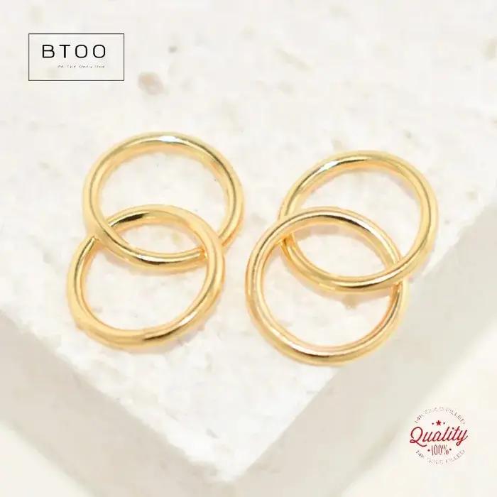 Anneau à maillons à deux cercles rempli d'or 14 carats