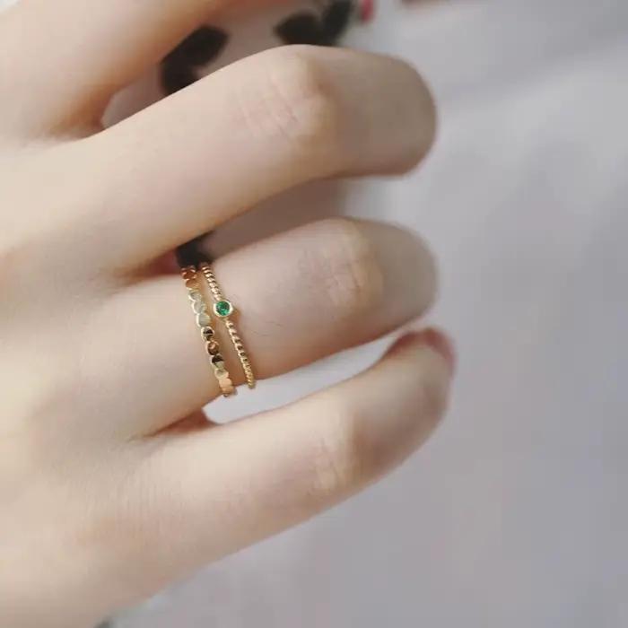 Bague émeraude Vintage en argent Sterling 925 pour femmes