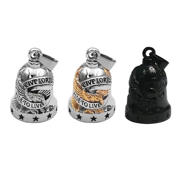 Pendentif Cloche Motard Aigle Live To Ride Acier Inoxydable Pour Hommes Occasions Spéciales Caractéristiques Uniques