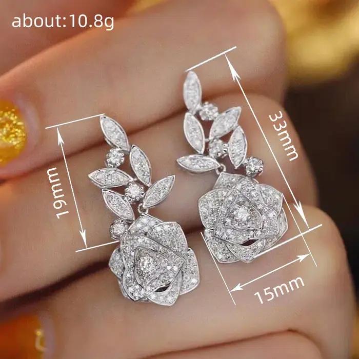 Boucles d'oreilles pendantes en argent sterling 925