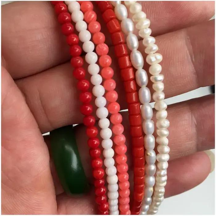 Collier de corail rouge perle d'amour à la mode femme personnalité voyage fête