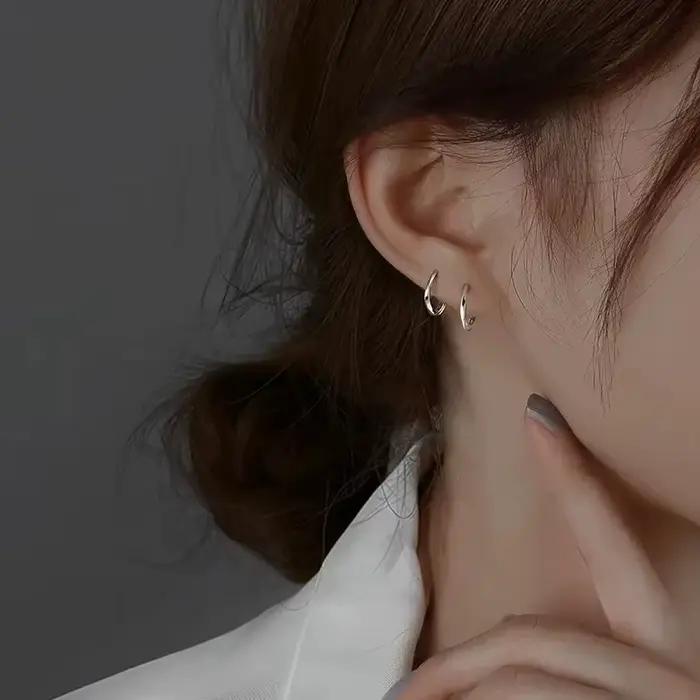 Boucles d'oreilles rondes en argent Sterling 925 pour femmes
