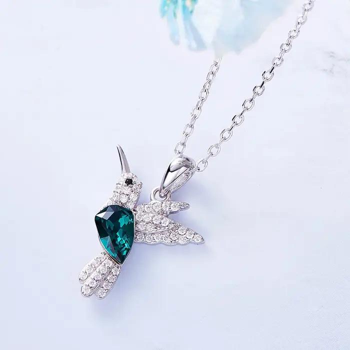 Colliers de luxe avec pendentif colibri en argent Sterling 925