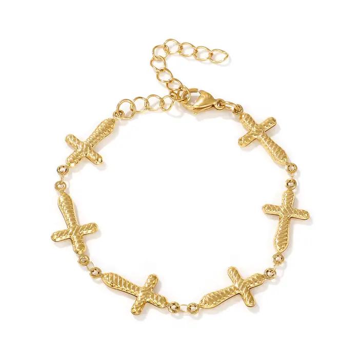 Bracelet élégant océan plaqué or 18 carats en acier inoxydable 304, chaîne à maillons faite à la mai