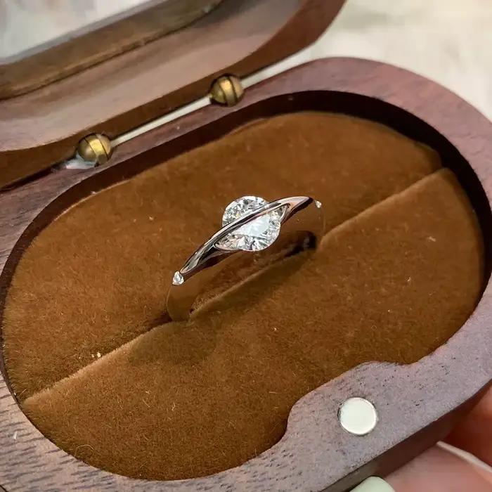 Bague de mariage Moissanite 1 carat pour femmes