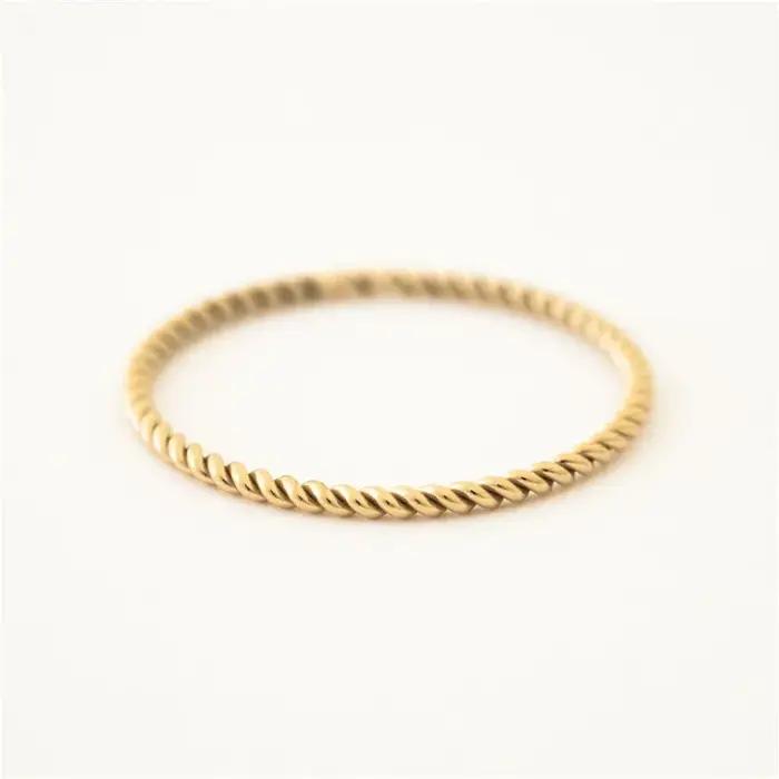 14K or rempli tressé empilable Bague minimalisme bijoux Anillos Mujer bohème