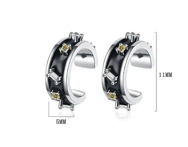 Boucle d'oreille clip en argent regardé 925 pour fille