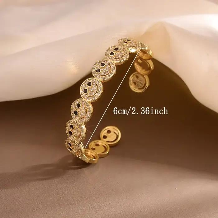 Bracelet incrusté de diamants Smile, classique, créatif, tendance, bijou haut de gamme, accessoire de mode, chaîne de main, élégant, bijou de poignet