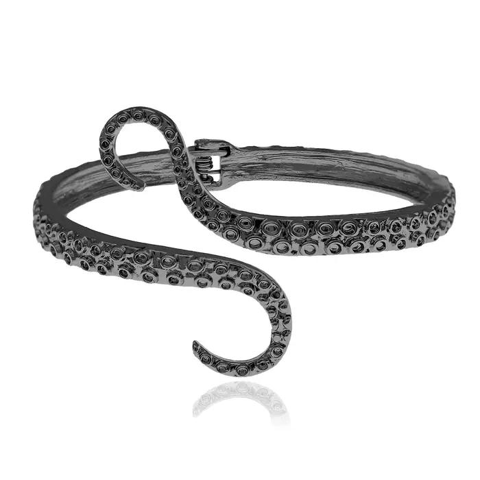 Bracelet à manchette ouverte Pieuvre simple pour hommes et femmes, bracelet de personnalité rétro, r