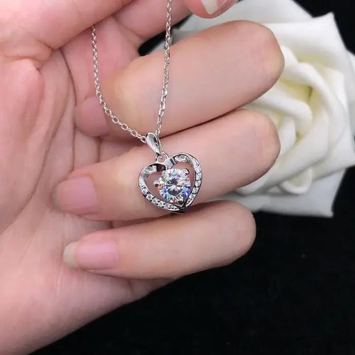 Collier coeur d'amour en or 14 carats pour femme